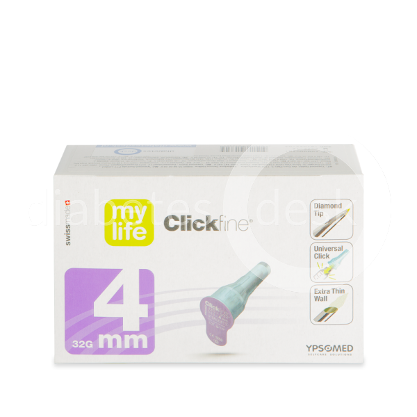 MyLife Click Fine 4mm 32G - 100 Aghi Sterili per Penna da Insulina